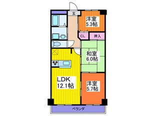 ヴェルデュ－ル石切の物件間取画像